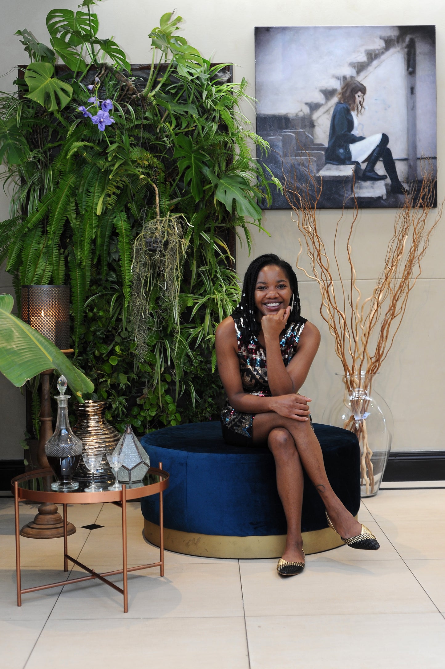 Large Teal Ottoman Event Decor Furniture Rental Johannesburg