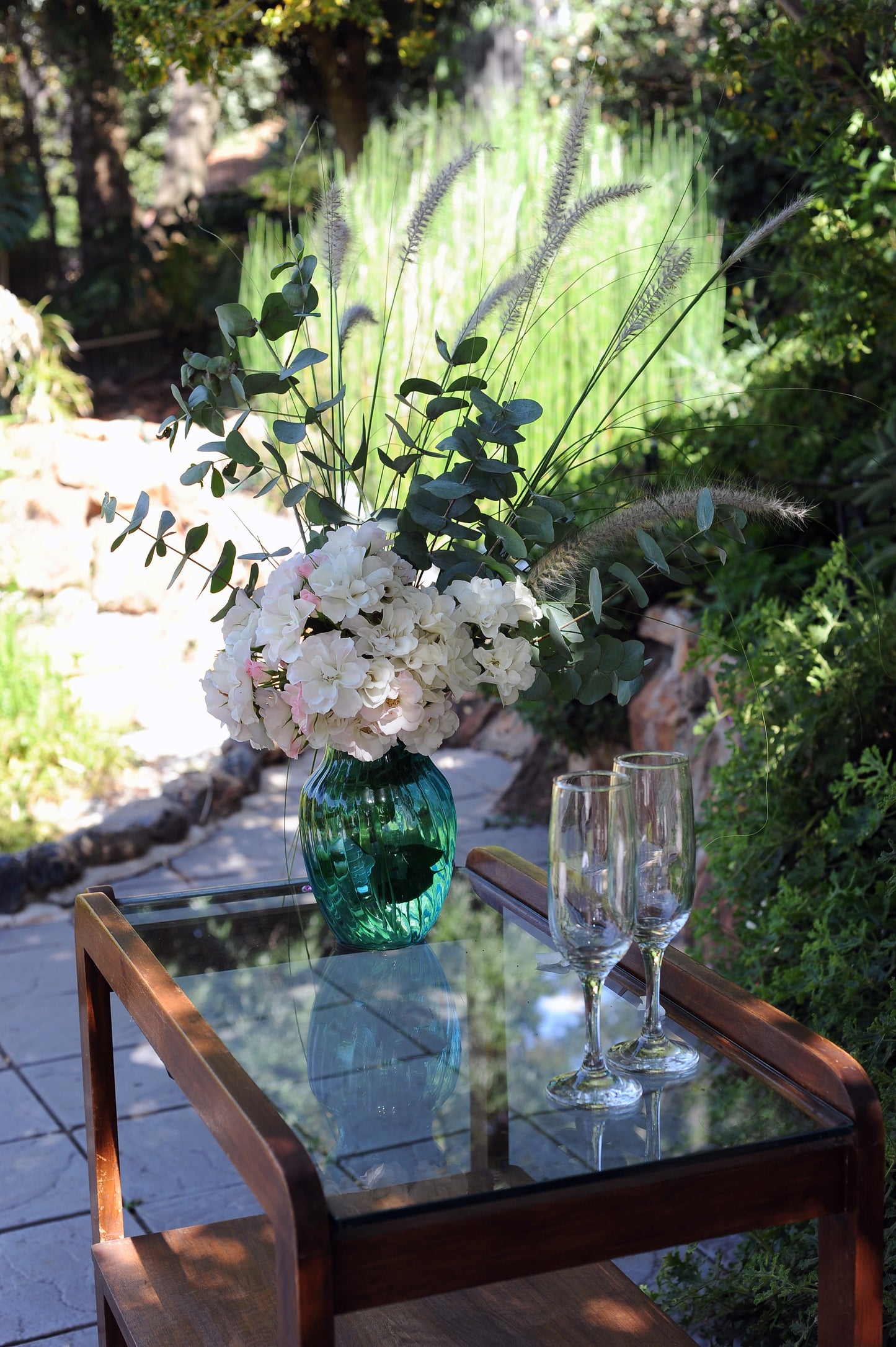 Wood and Glass Drinks Trolley