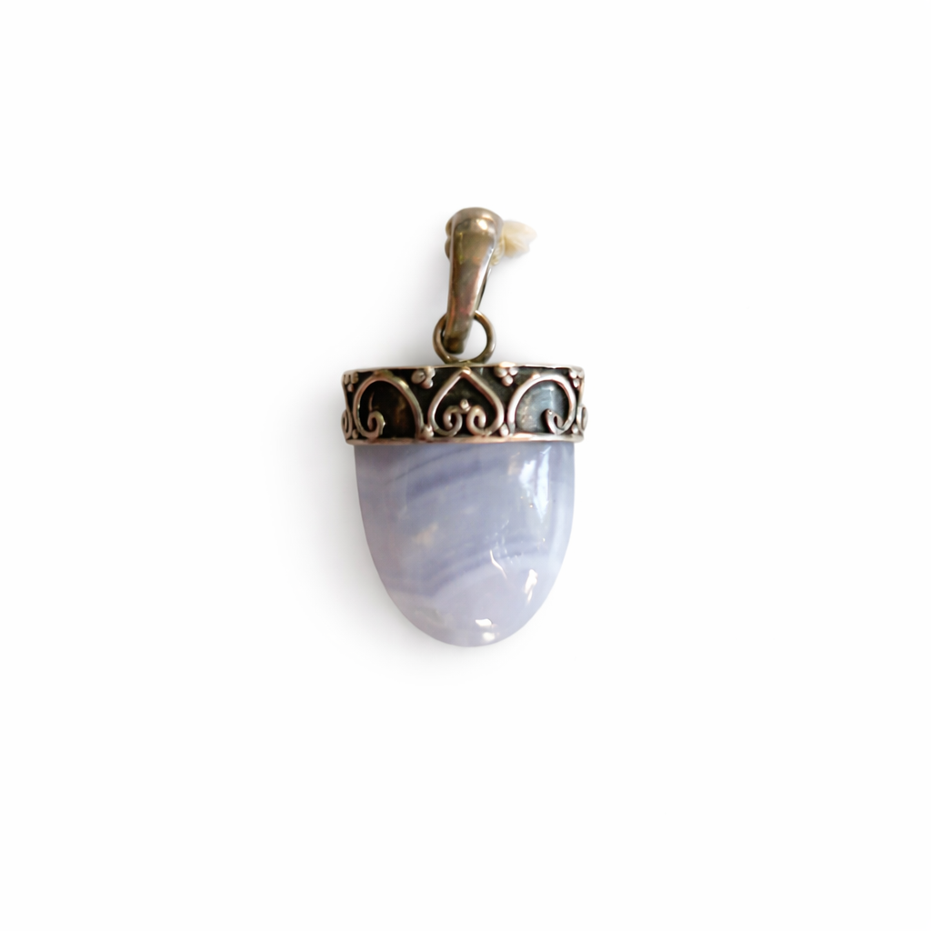 Agate Polished Crystal with Sterling Silver Casing
