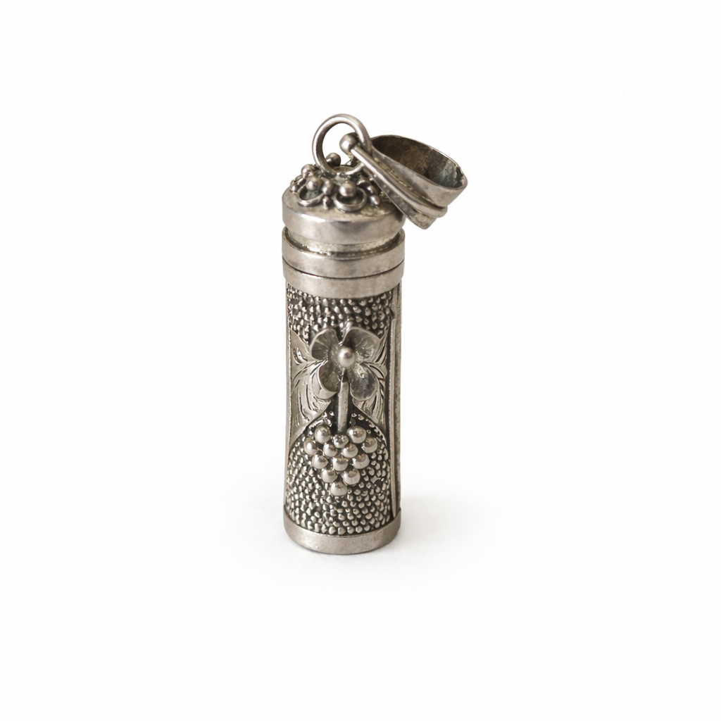 Large Opening Secret Space Floral Fruit Parfum Pendants with Philigre 925 Silver Details