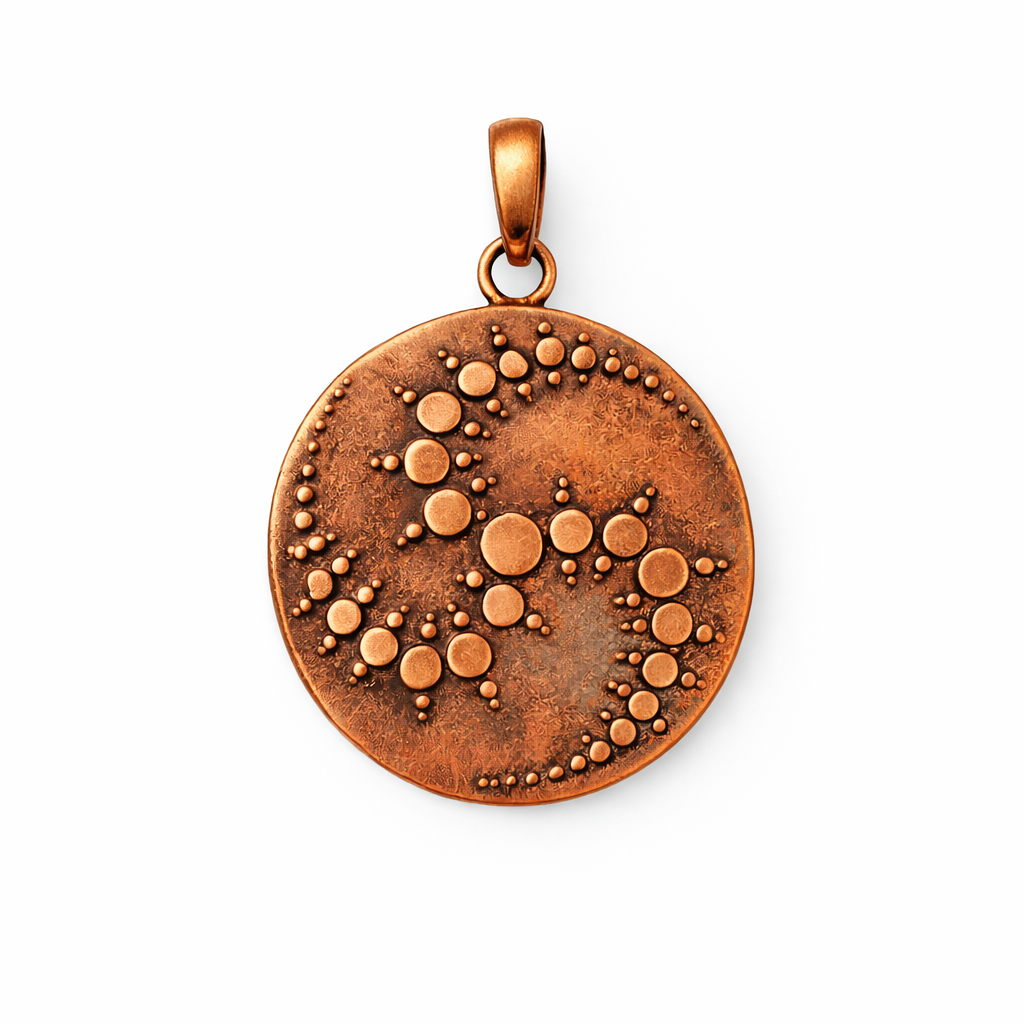 Sacred Geometry Constellation Celtic Maze Pendant – Copper