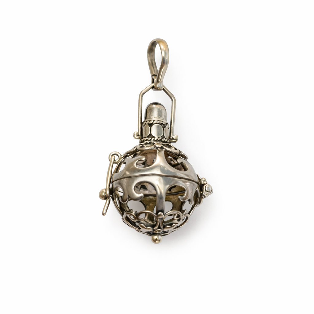 Opening Sterling Silver Opening Filigree Sphere Pendant