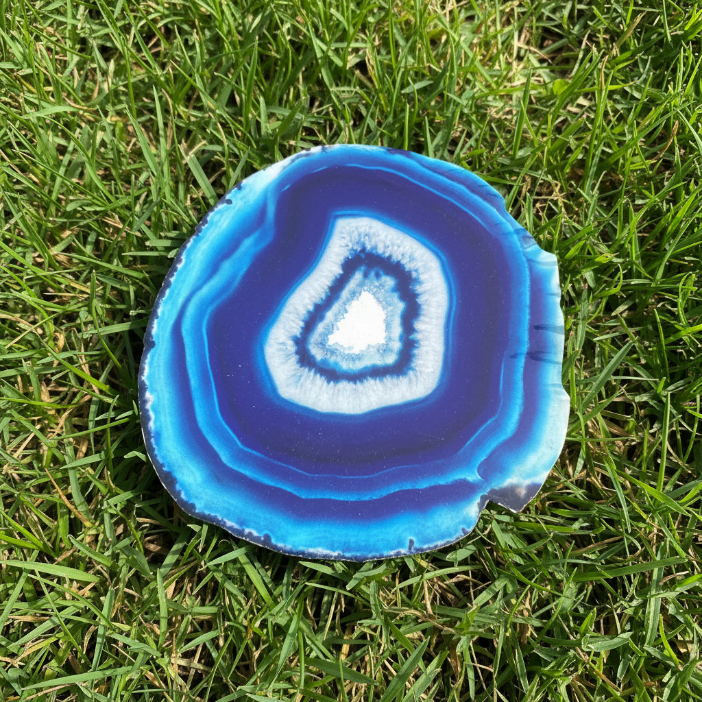 A blue agate image coaster 