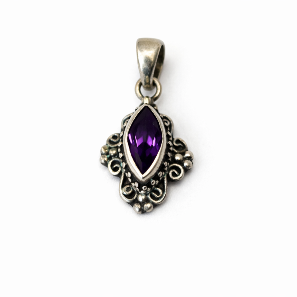 Amethyst Stone with 925 Silver Details