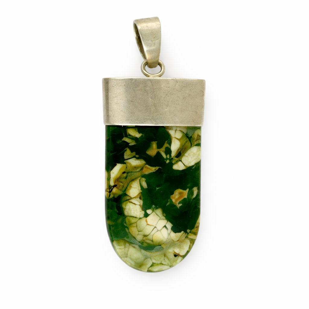 925 silver large jasper pendant