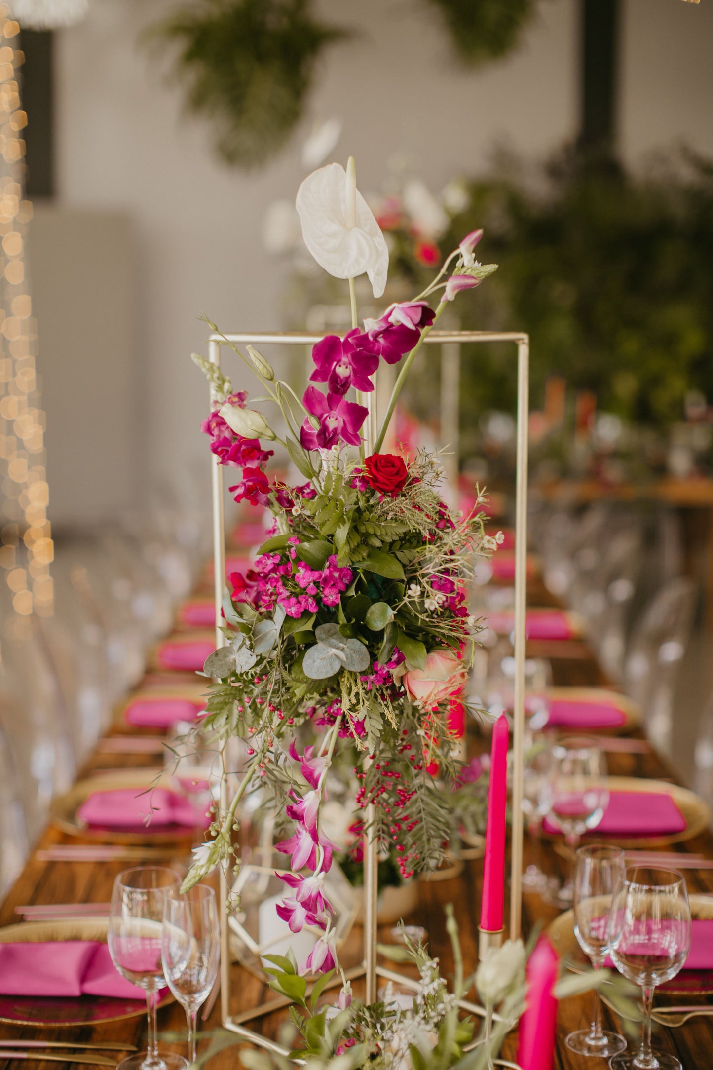 Gold Pink & Greenery Wedding