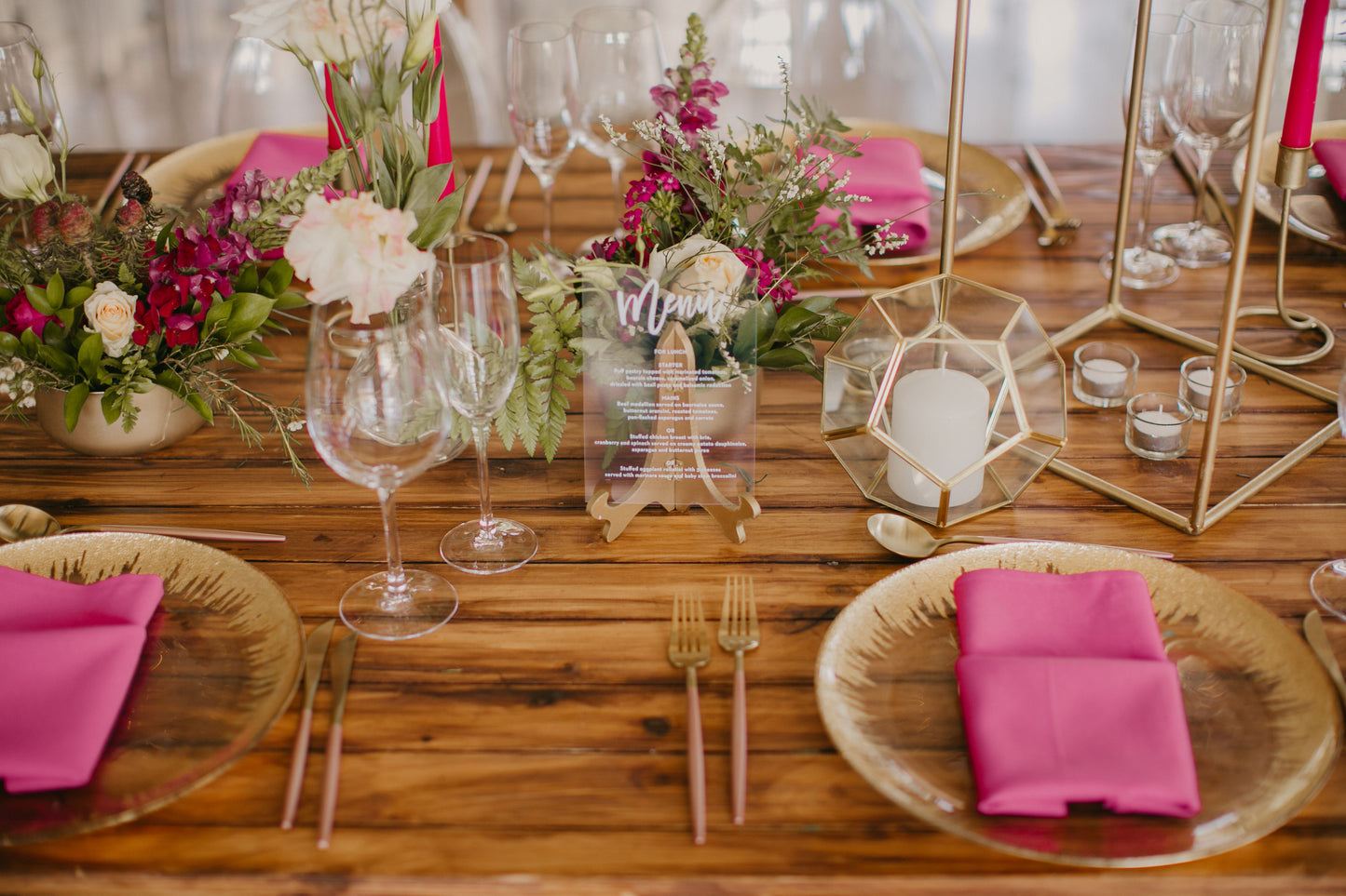 Gold Pink & Greenery Wedding